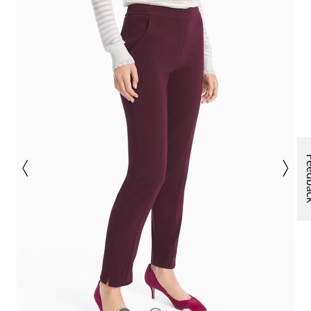 Whbm crepe relaxed ankle pant in plum